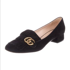 Gucci Marmont GG Logo Suede Loafers